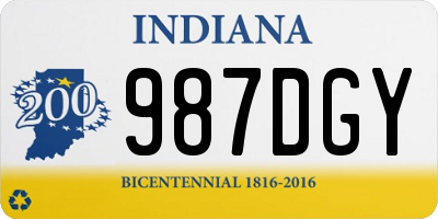 IN license plate 987DGY