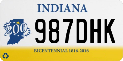 IN license plate 987DHK