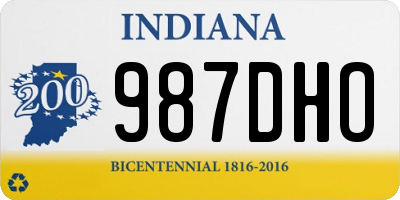 IN license plate 987DHO