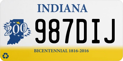 IN license plate 987DIJ