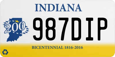 IN license plate 987DIP