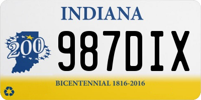 IN license plate 987DIX