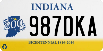 IN license plate 987DKA