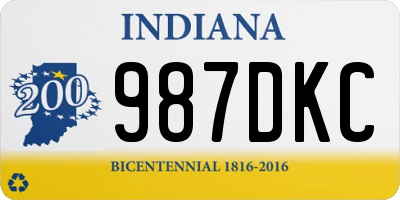 IN license plate 987DKC