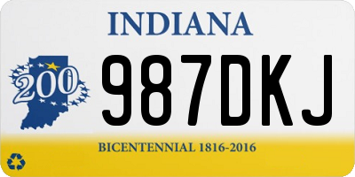 IN license plate 987DKJ