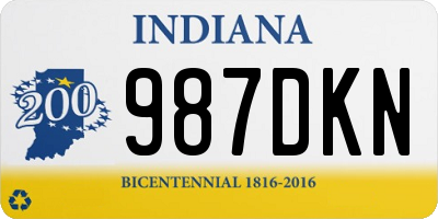 IN license plate 987DKN