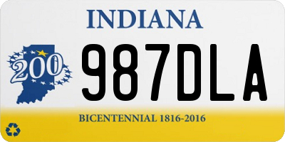 IN license plate 987DLA