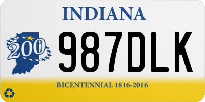 IN license plate 987DLK