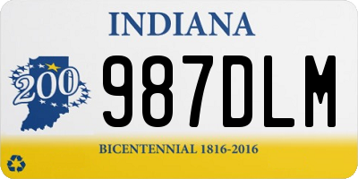 IN license plate 987DLM