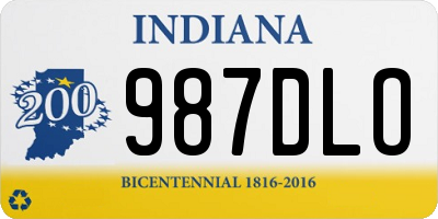 IN license plate 987DLO