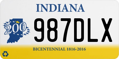 IN license plate 987DLX