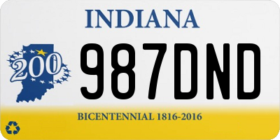 IN license plate 987DND