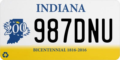 IN license plate 987DNU