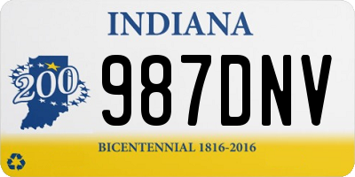 IN license plate 987DNV