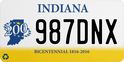 IN license plate 987DNX