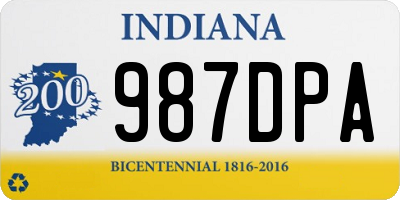 IN license plate 987DPA