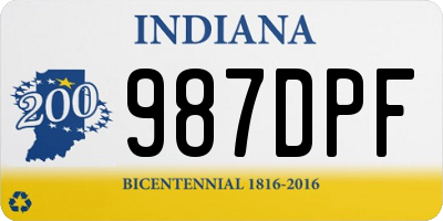 IN license plate 987DPF