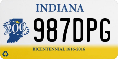 IN license plate 987DPG