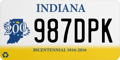 IN license plate 987DPK