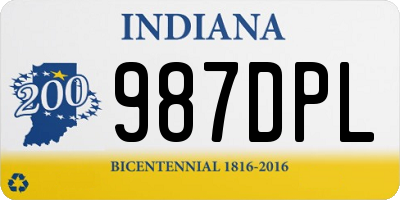 IN license plate 987DPL