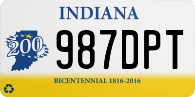 IN license plate 987DPT