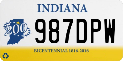 IN license plate 987DPW