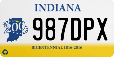 IN license plate 987DPX