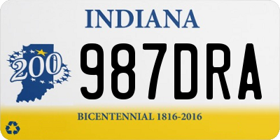 IN license plate 987DRA