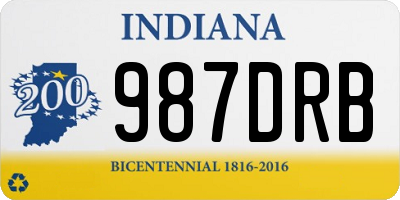 IN license plate 987DRB