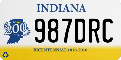 IN license plate 987DRC