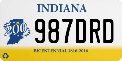 IN license plate 987DRD