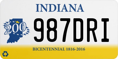 IN license plate 987DRI