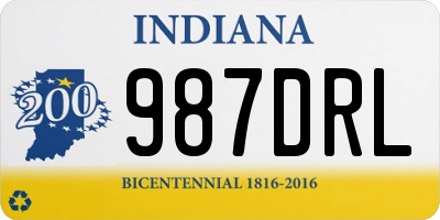 IN license plate 987DRL