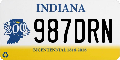 IN license plate 987DRN