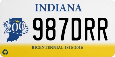 IN license plate 987DRR