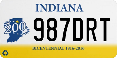 IN license plate 987DRT