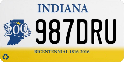 IN license plate 987DRU