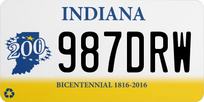 IN license plate 987DRW