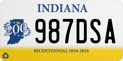 IN license plate 987DSA