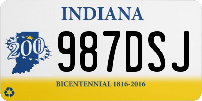 IN license plate 987DSJ