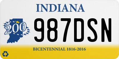 IN license plate 987DSN