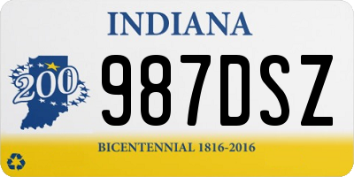 IN license plate 987DSZ