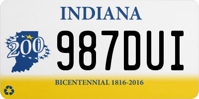 IN license plate 987DUI