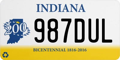 IN license plate 987DUL