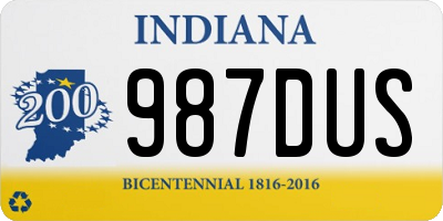 IN license plate 987DUS