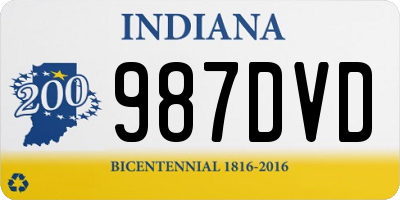 IN license plate 987DVD