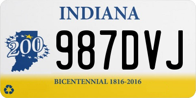 IN license plate 987DVJ