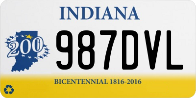 IN license plate 987DVL