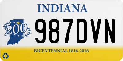 IN license plate 987DVN