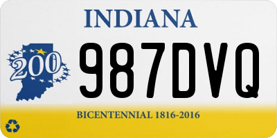 IN license plate 987DVQ